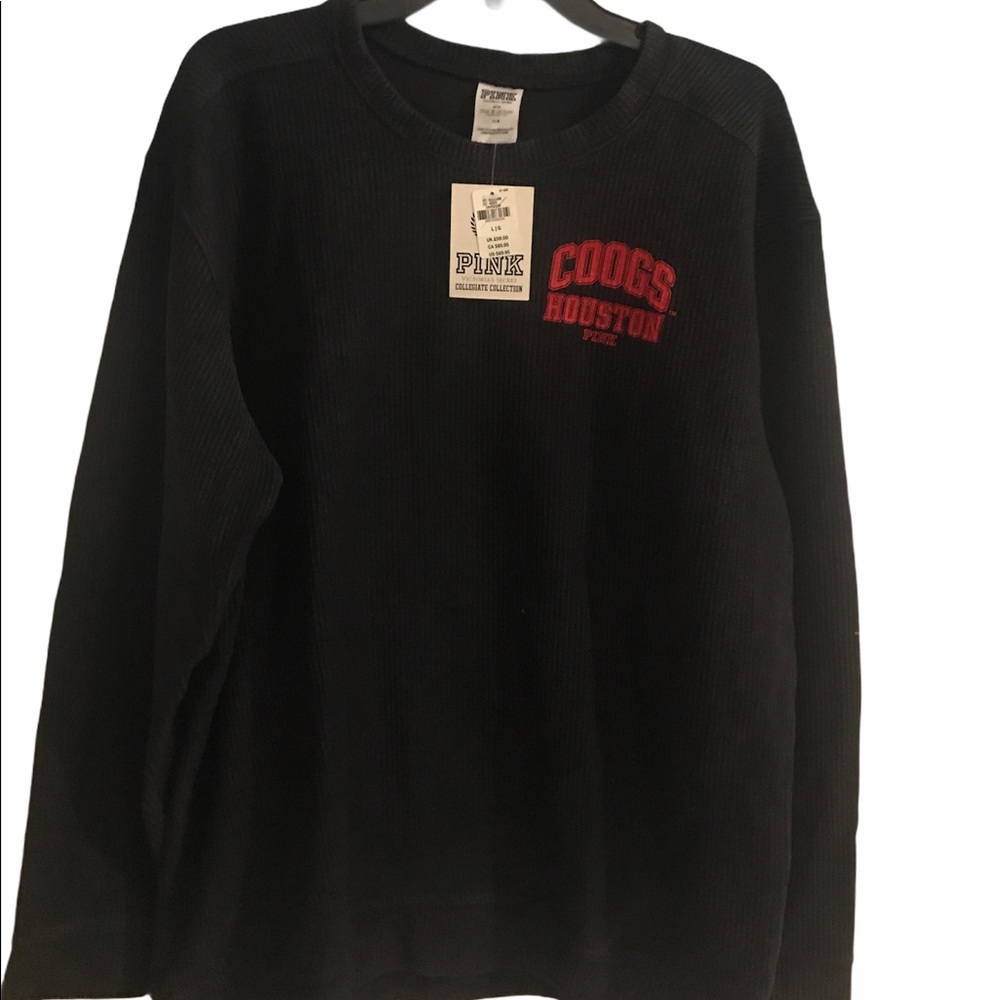 New Pink Victoria’s Secret Grey ribbed long sleeve L